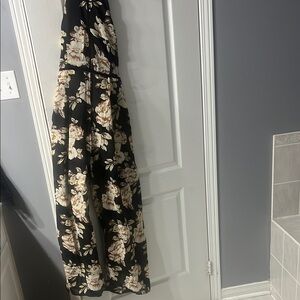 Chic Floral Halter Maxi Jumpsuit